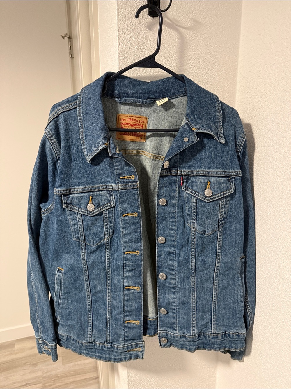 Levi's Blue Denim Trucker Jacket with Button Front
